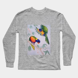 A Pair of Australian Rainbow Lorikeets Long Sleeve T-Shirt